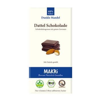 Dattel Schokolade - Dunkle Mandel 68%